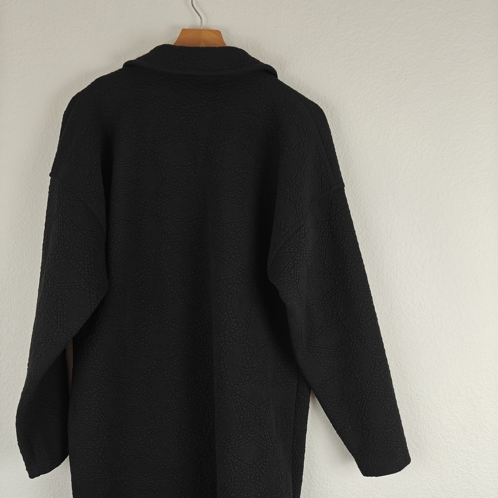 Uncle Frank Nwot Textured Long Sleeve Geometric Printed Mini V-neck Mini Dress M - Picture 9 of 11